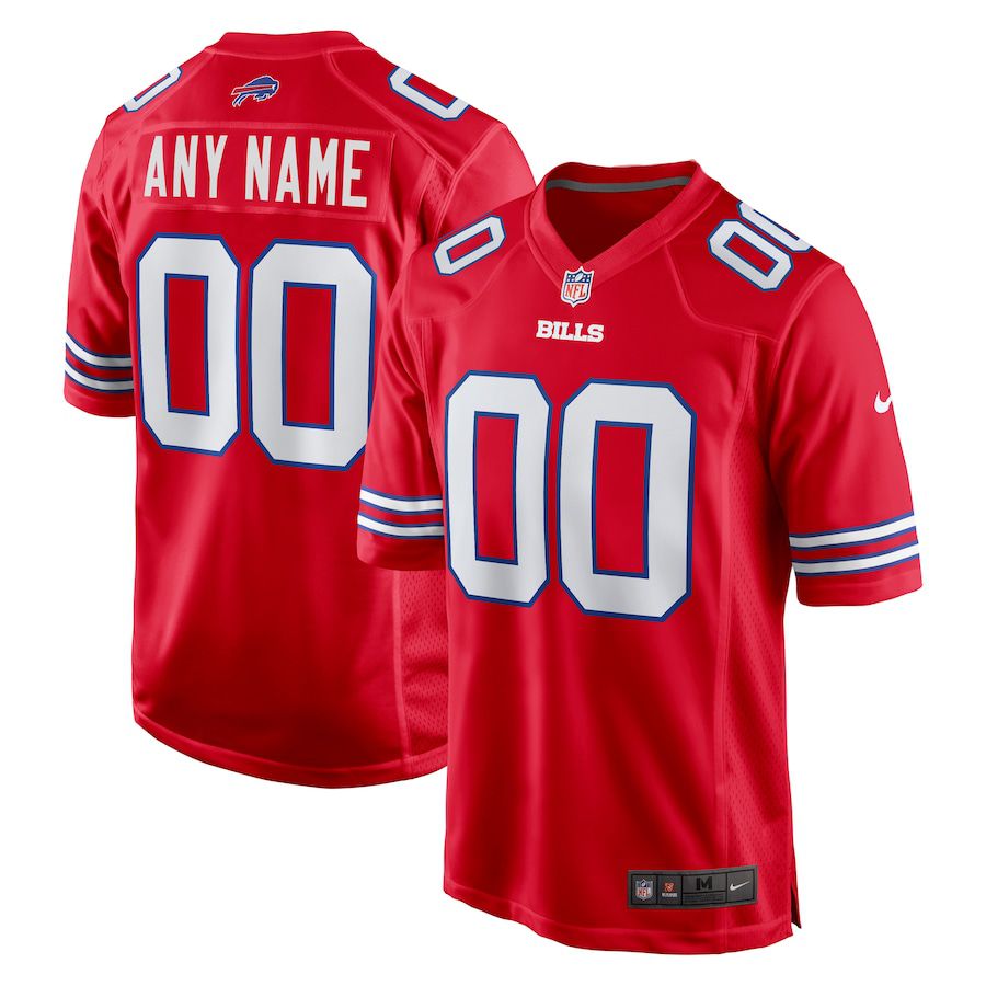 Men Buffalo Bills Nike Red Alternate Custom Game NFL Jersey->->Custom Jersey